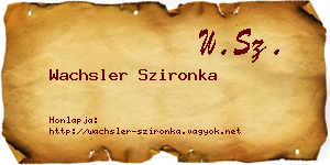 Wachsler Szironka névjegykártya